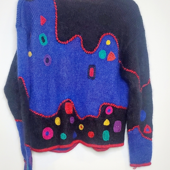 Vintage Cavasbacks Lutton & Horsfield Mohair 80's Cardigan Sweater Size Medium - Picture 2 of 5